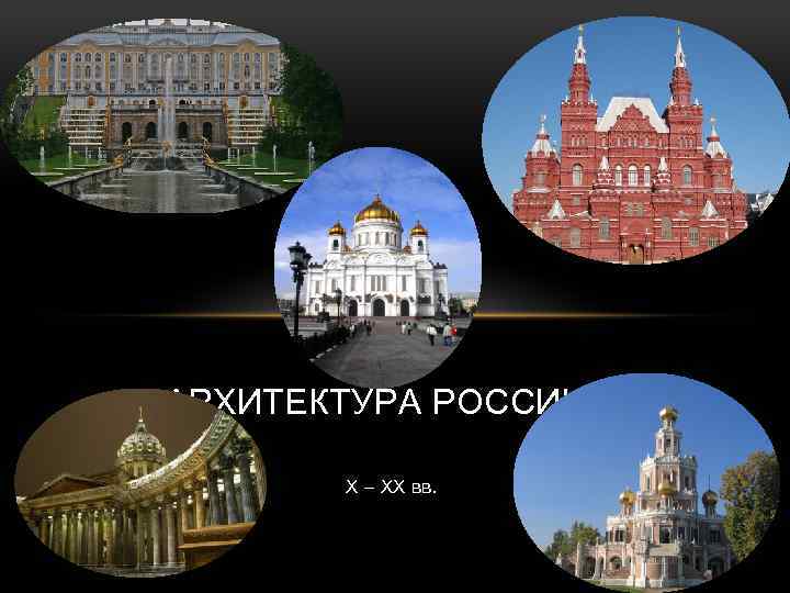 АРХИТЕКТУРА РОССИИ X – XX вв. 