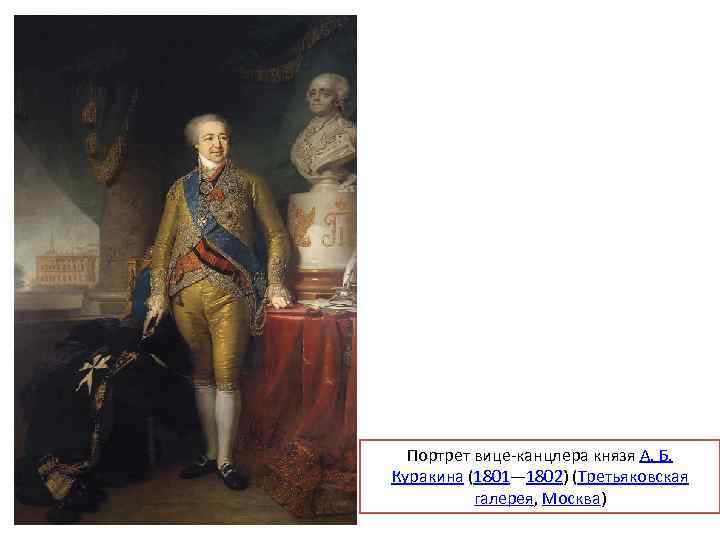 Портрет вице-канцлера князя А. Б. Куракина (1801— 1802) (Третьяковская галерея, Москва) 