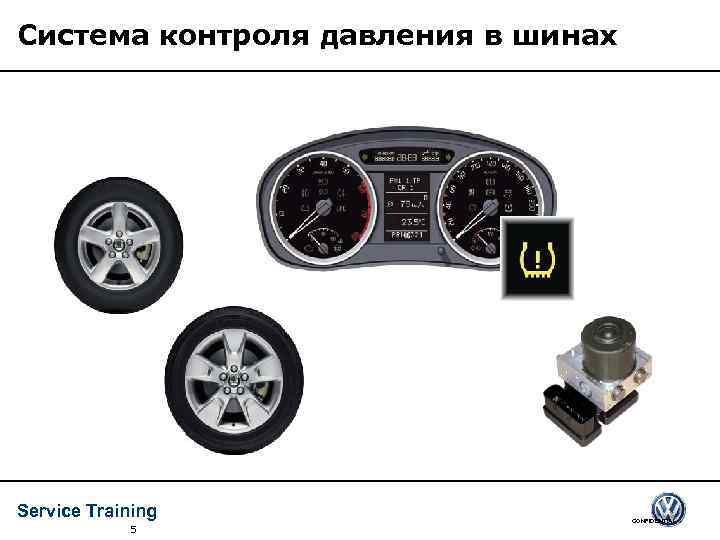 Система контроля давления в шинах Service Training 5 CONFIDENTIAL 