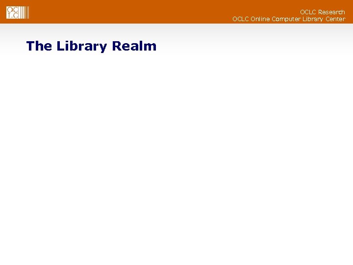 OCLC Research OCLC Online Computer Library Center The Library Realm 