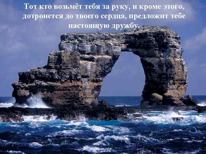 Тот кто возьмёт тебя за руку, и кроме этого, дотронется до твоего сердца, предложит