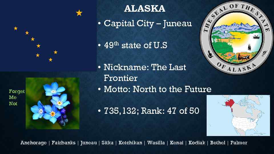 ALASKA • Capital City – Juneau • 49 th state of U. S Forget