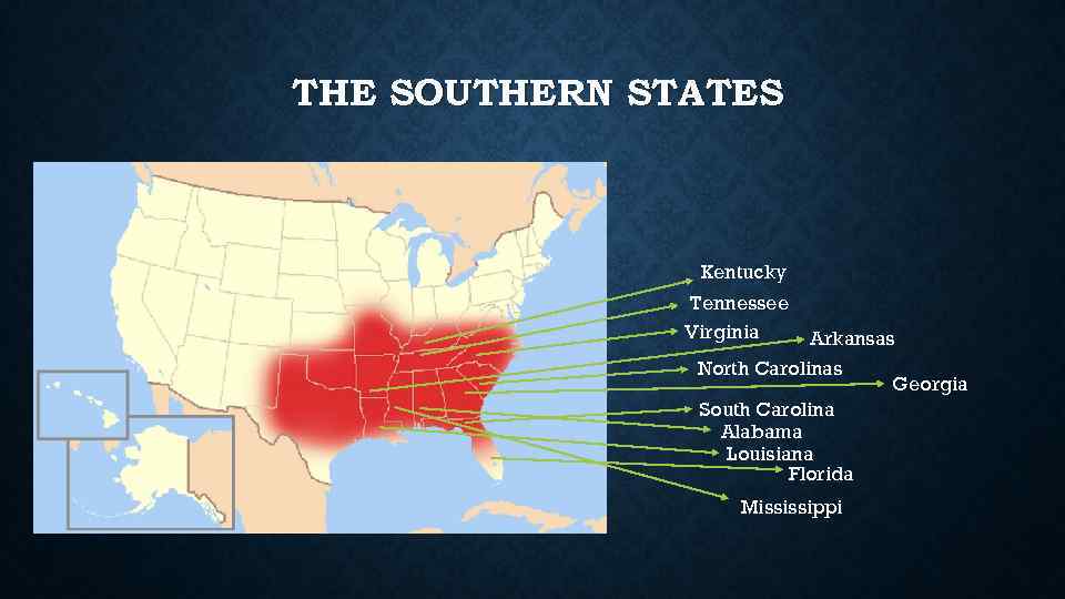 THE SOUTHERN STATES Kentucky Tennessee Virginia Arkansas North Carolinas South Carolina Alabama Louisiana Florida