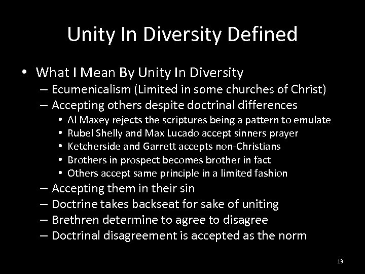 Unity In Diversity Defined • What I Mean By Unity In Diversity – Ecumenicalism