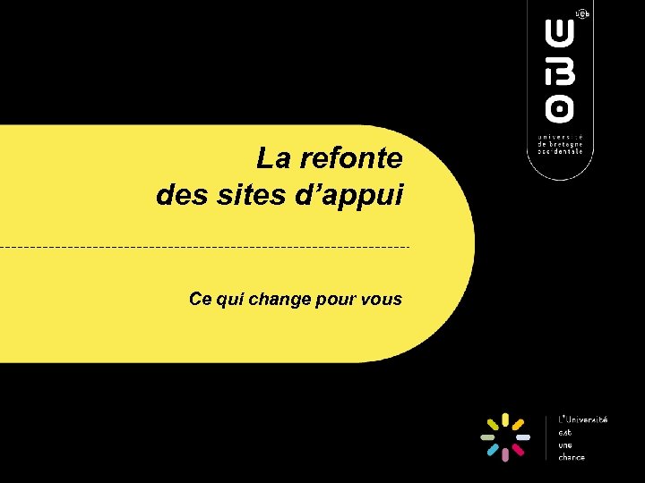 La refonte des sites d’appui Ce qui change pour vous 
