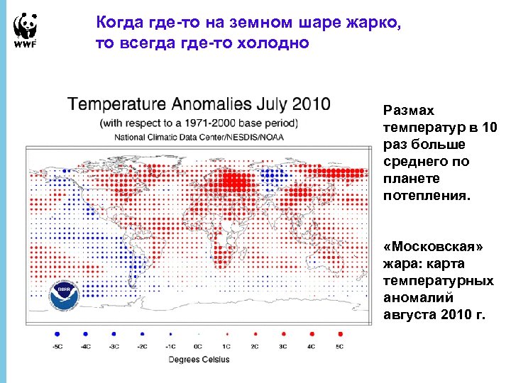 Когда где-то на земном шаре жарко, то всегда где-то холодно Размах температур в 10