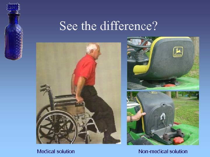 See the difference? Medical solution Non-medical solution 