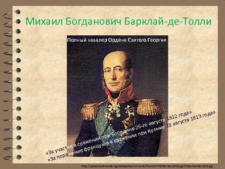 Презентация барклай де толли