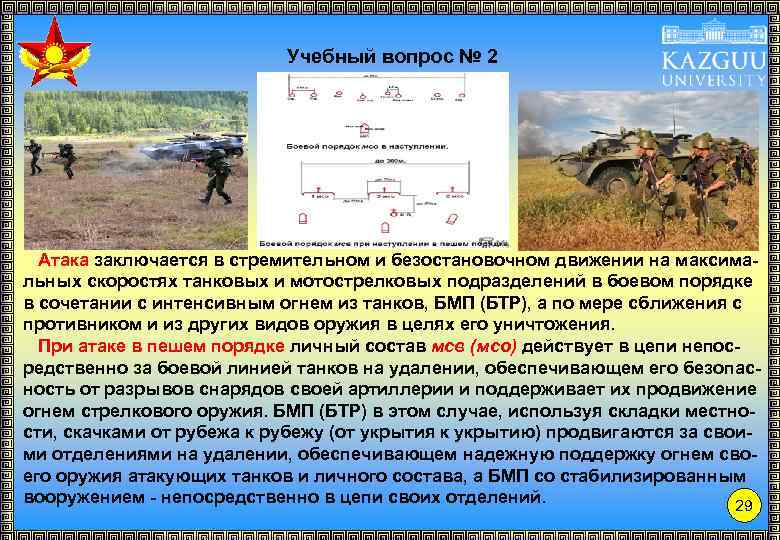 Учебный вопрос № 2 Атака заключается в стремительном и безостановочном движении на максимальных скоростях