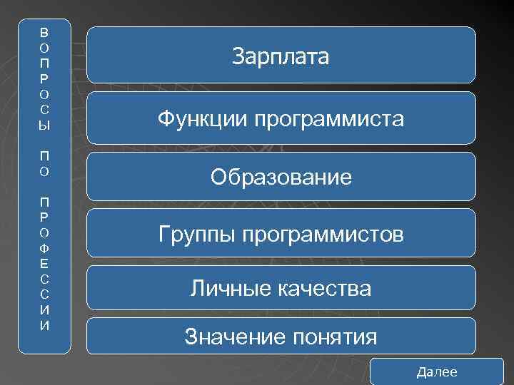 В О П Р О С Ы П О П Р О Ф Е