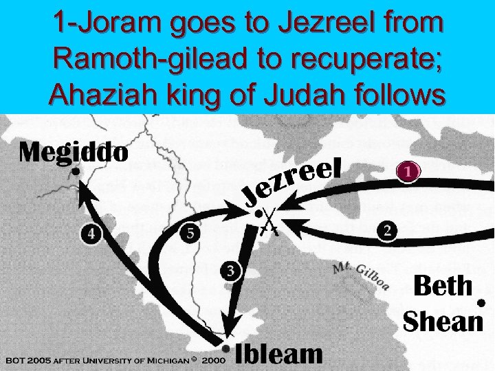1 -Joram goes to Jezreel from Ramoth-gilead to recuperate; Ahaziah king of Judah follows
