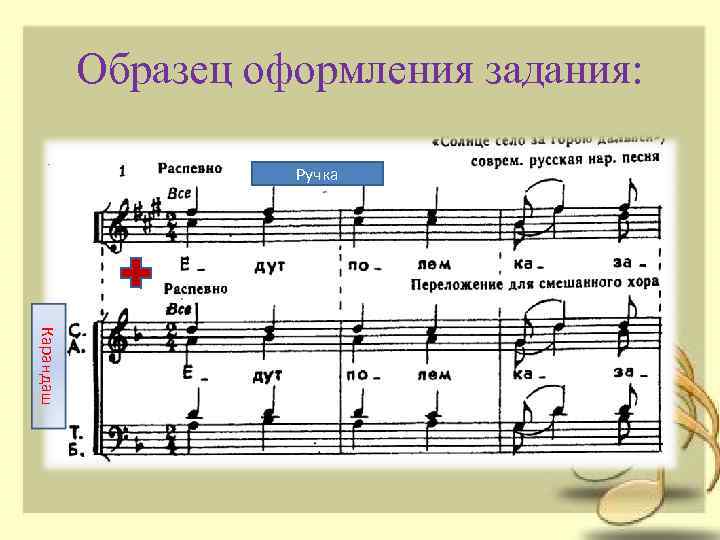 Образец оформления задания: Ручка Карандаш 