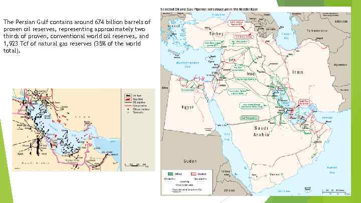 The Persian Gulf contains around 674 billion barrels of proven oil reserves, representing approximately