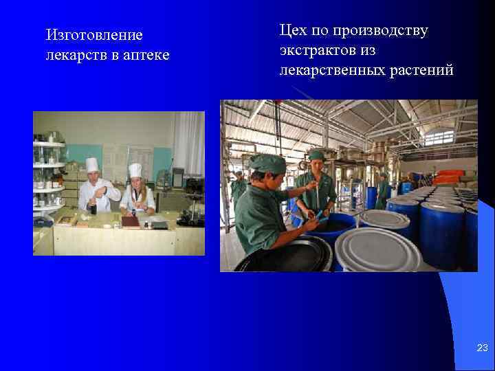 Изготовление лекарств в аптеке Цех по производству экстрактов из лекарственных растений 23 