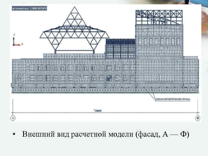  • Внешний вид расчетной модели (фасад, А — Ф) 