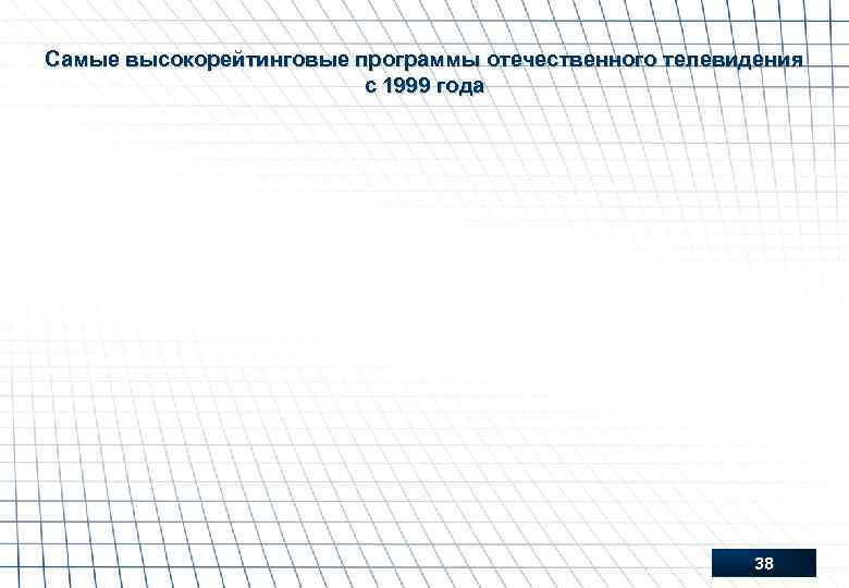 Самые высокорейтинговые программы отечественного телевидения с 1999 года 38 
