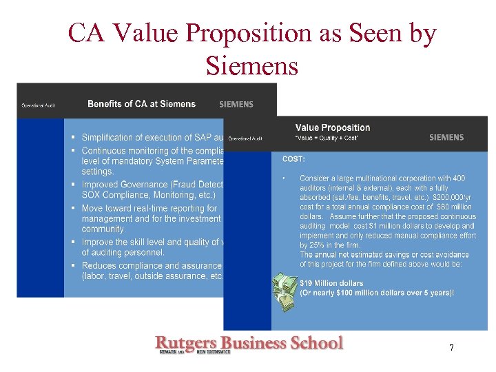 CA Value Proposition as Seen by Siemens 7 