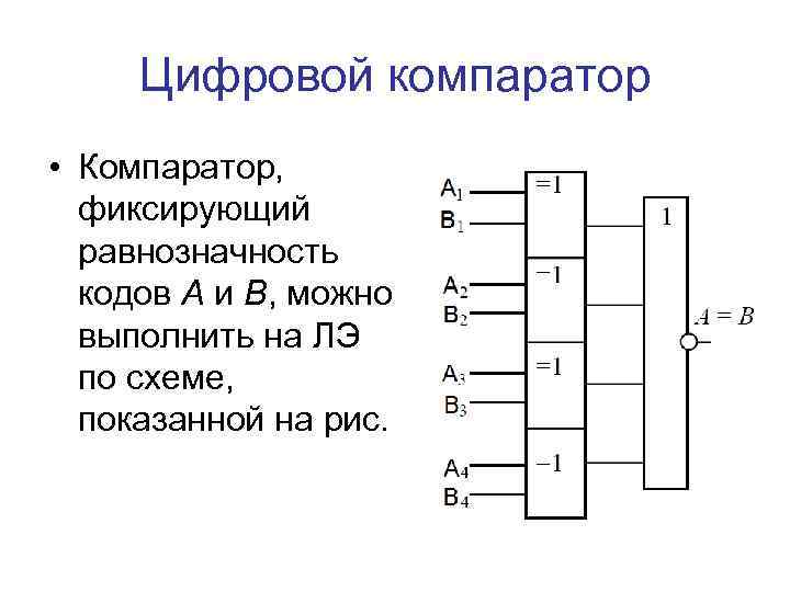 Одноразрядная схема сравнения