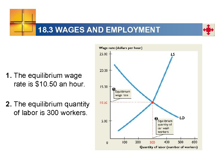 18. 3 WAGES AND EMPLOYMENT 1. The equilibrium wage rate is $10. 50 an