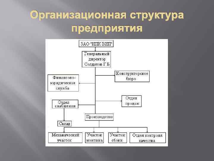 Организационная структура предприятия 