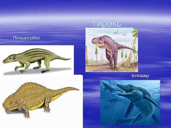 тирекс Псевдотрібос Іхтіозавр Склероторакс 
