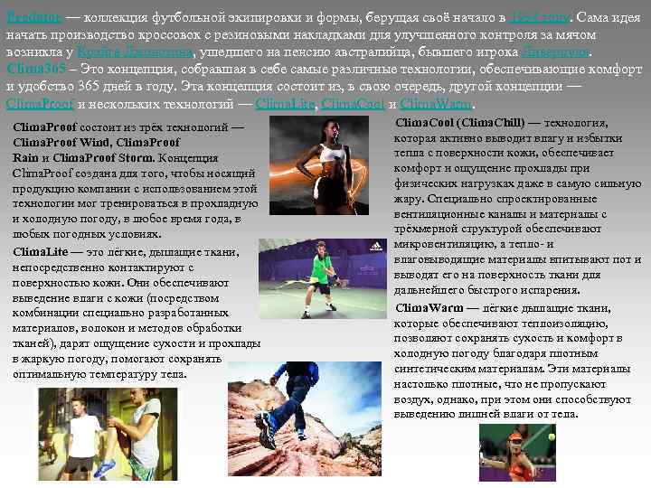 Predator — коллекция футбольной экипировки и формы, берущая своё начало в 1994 году. Сама