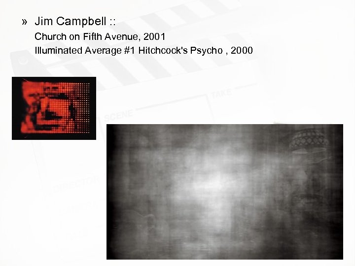 » Jim Campbell : : Church on Fifth Avenue, 2001 Illuminated Average #1 Hitchcock's