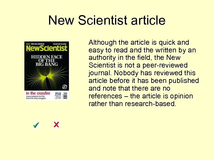 New Scientist article Although the article is quick and easy to read and the