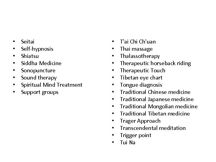  • • Seitai Self-hypnosis Shiatsu Siddha Medicine Sonopuncture Sound therapy Spiritual Mind Treatment