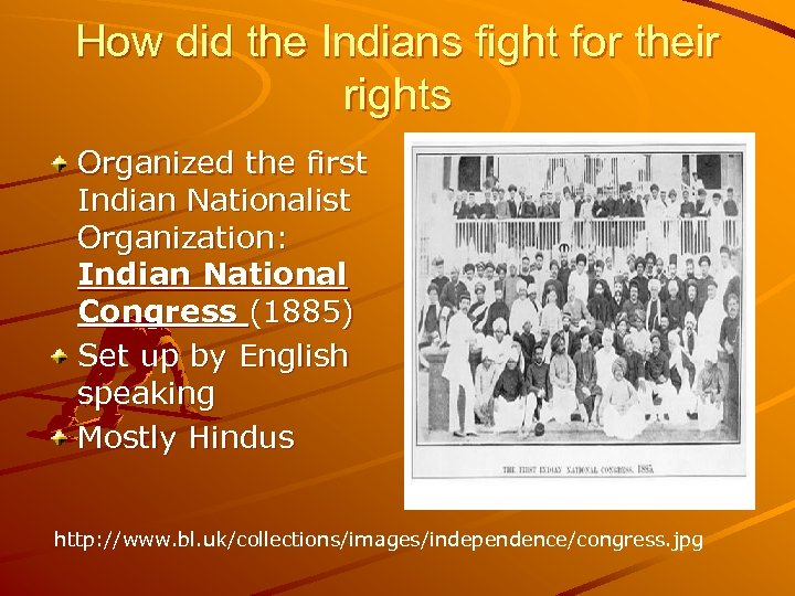 How did the Indians fight for their rights Organized the first Indian Nationalist Organization: