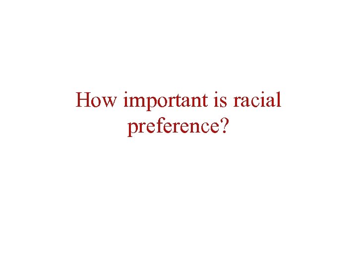 How important is racial preference? 