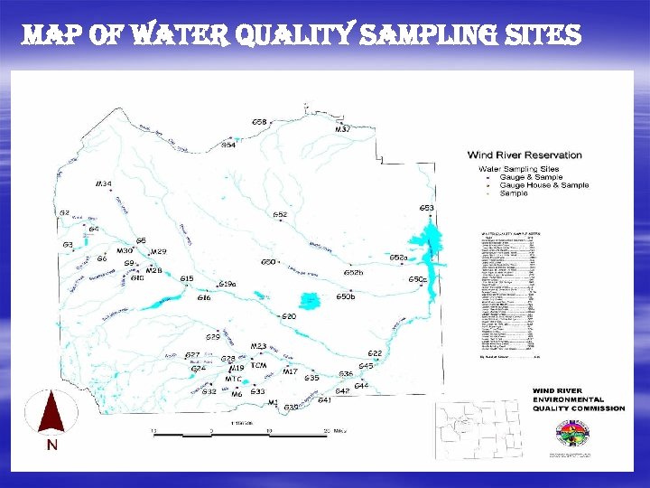 map of Water Quality sampling sites 