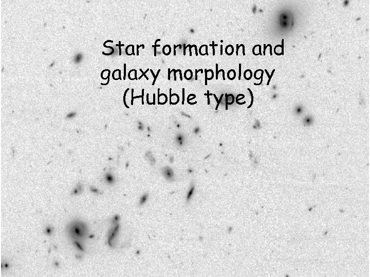 Star formation and galaxy morphology (Hubble type) 