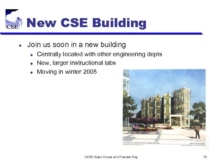 New CSE Building l Join us soon in a new building u u u