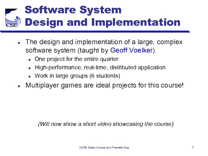 Software System Design and Implementation l The design and implementation of a large, complex