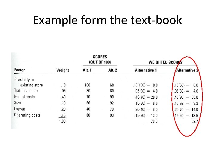 Example form the text-book 