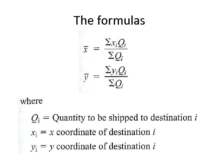 The formulas 