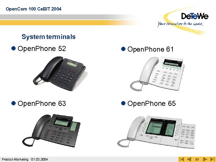 Open. Com 100 Ce. BIT 2004 System terminals l Open. Phone 52 l Open.