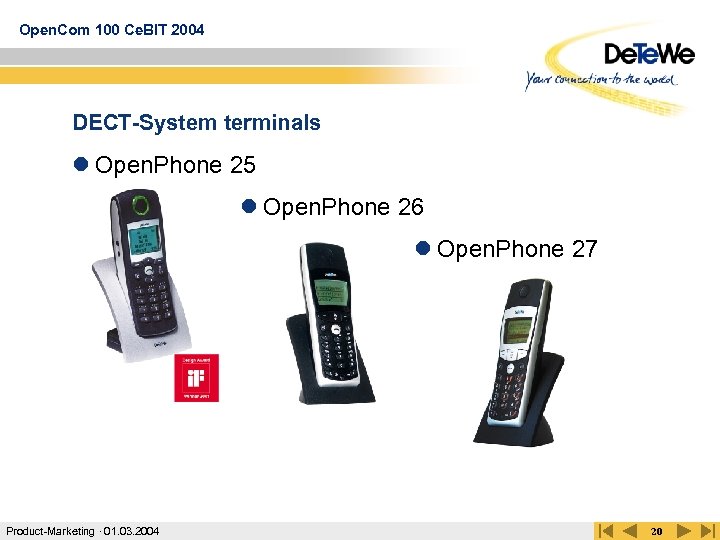 Open. Com 100 Ce. BIT 2004 DECT-System terminals l Open. Phone 25 l Open.