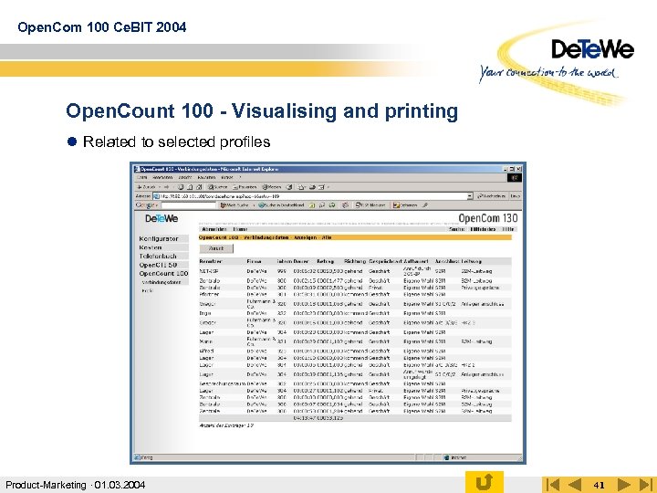 Open. Com 100 Ce. BIT 2004 Open. Count 100 - Visualising and printing l