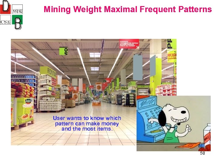 Mining Weight Maximal Frequent Patterns User wants to know which pattern can make money