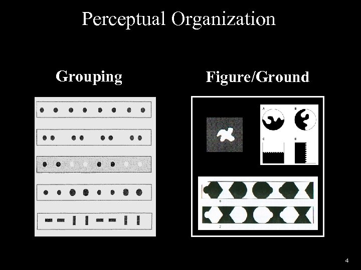 Perceptual Organization Grouping Figure/Ground 4 