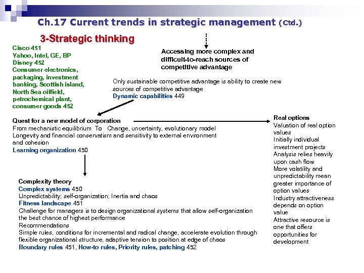 Ch. 17 Current trends in strategic management (Ctd. ) 3 -Strategic thinking Cisco 451