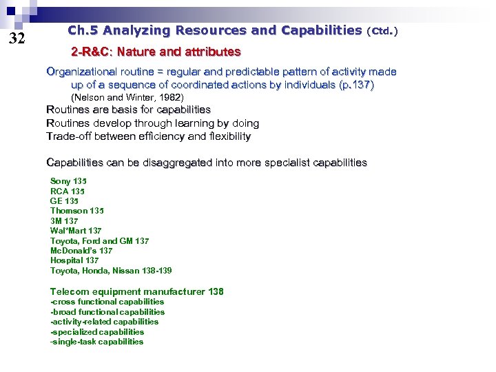 32 Ch. 5 Analyzing Resources and Capabilities (Ctd. ) 2 -R&C: Nature and attributes