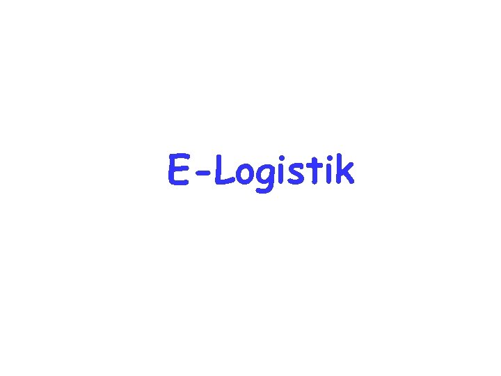 E-Logistik 