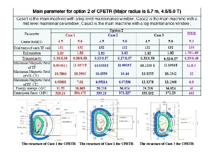 The structure of Case 1 for CFETR The structure of Case 2 for CFETR