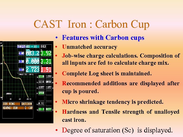 CAST Iron : Carbon Cup • Features with Carbon cups • Unmatched accuracy •