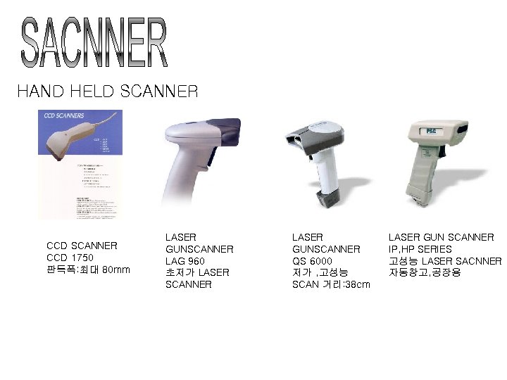 HAND HELD SCANNER CCD 1750 판독폭: 최대 80 mm LASER GUNSCANNER LAG 960 초저가