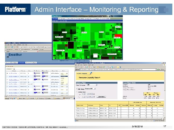 Admin Interface – Monitoring & Reporting 3/16/2018 17 