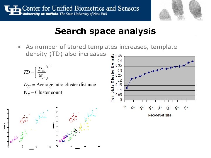 Search space analysis § As number of stored templates increases, template density (TD) also